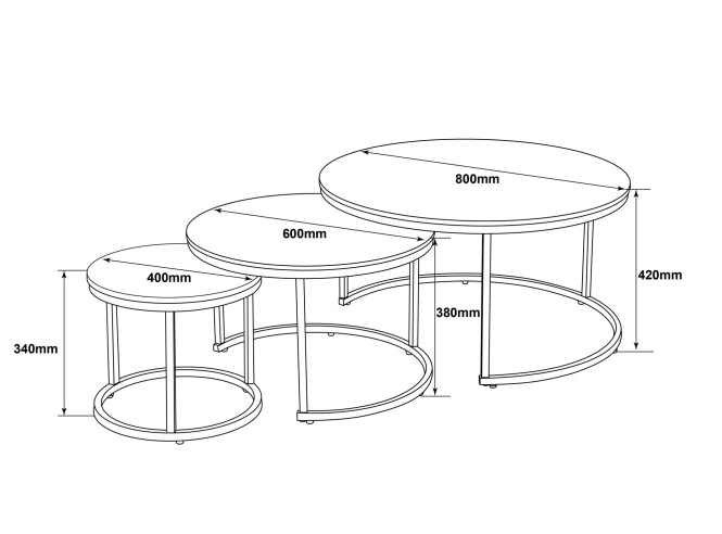 Stol klub Moan set 3/1