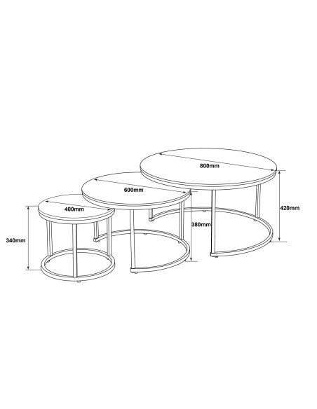 Stol klub Moan set 3/1