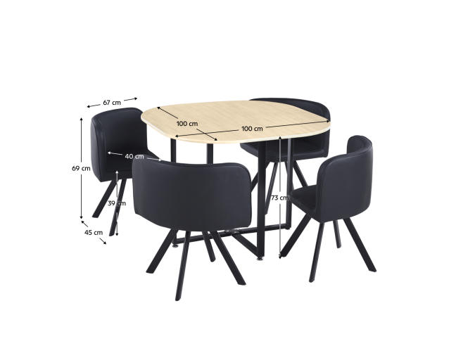 Stol + 4 stolice Bevis