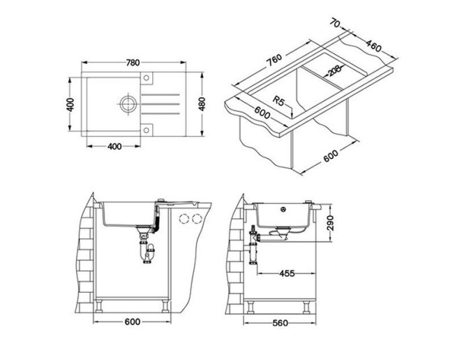 Sudoper Ugradbeni Rock 130