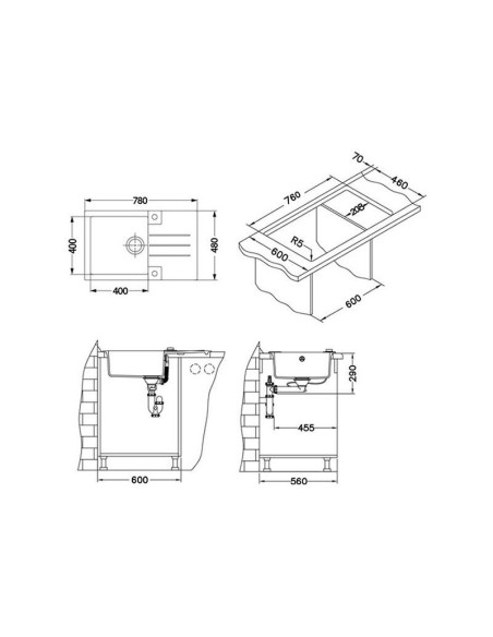 Sudoper Ugradbeni Rock 130
