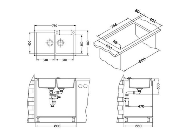 Sudoper Ugradbeni Rock 90
