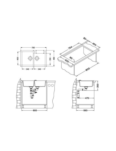 Sudoper Ugradbeni Rock 90