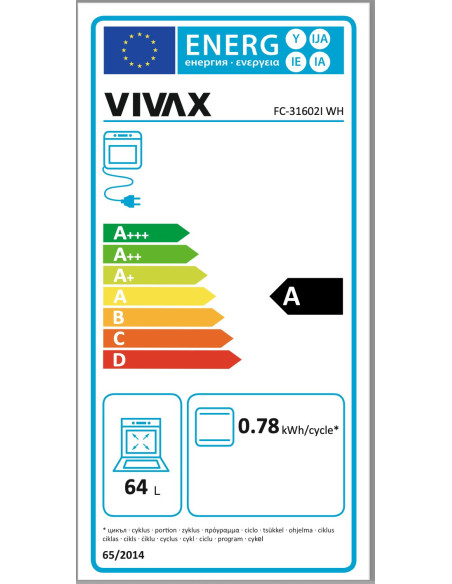 Vivax samostojeći štednjak FC-31602I WH