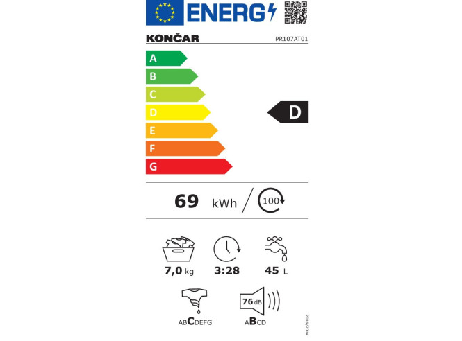 Končar PR107AT01 perilica rublja