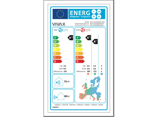 VIVAX klima ACP-12CH35AEVIs R32 GRAY MIRROR