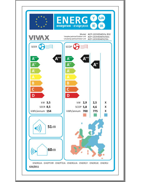 VIVAX klima ACP-12CH35AEVIs R32 GRAY MIRROR