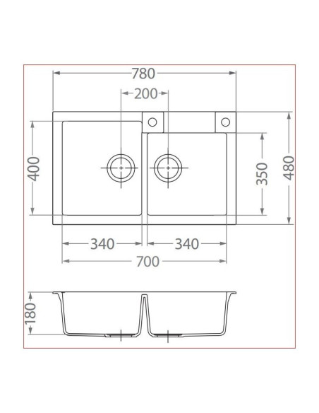 Sudoper Ugradbeni Rock 90